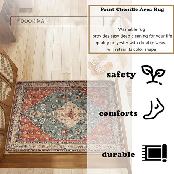 Boho Tribal Area Rug - SIZE 2x8 Hallway Bohemian Vintage Bedroom Throw Rug - Picture 5 of 6